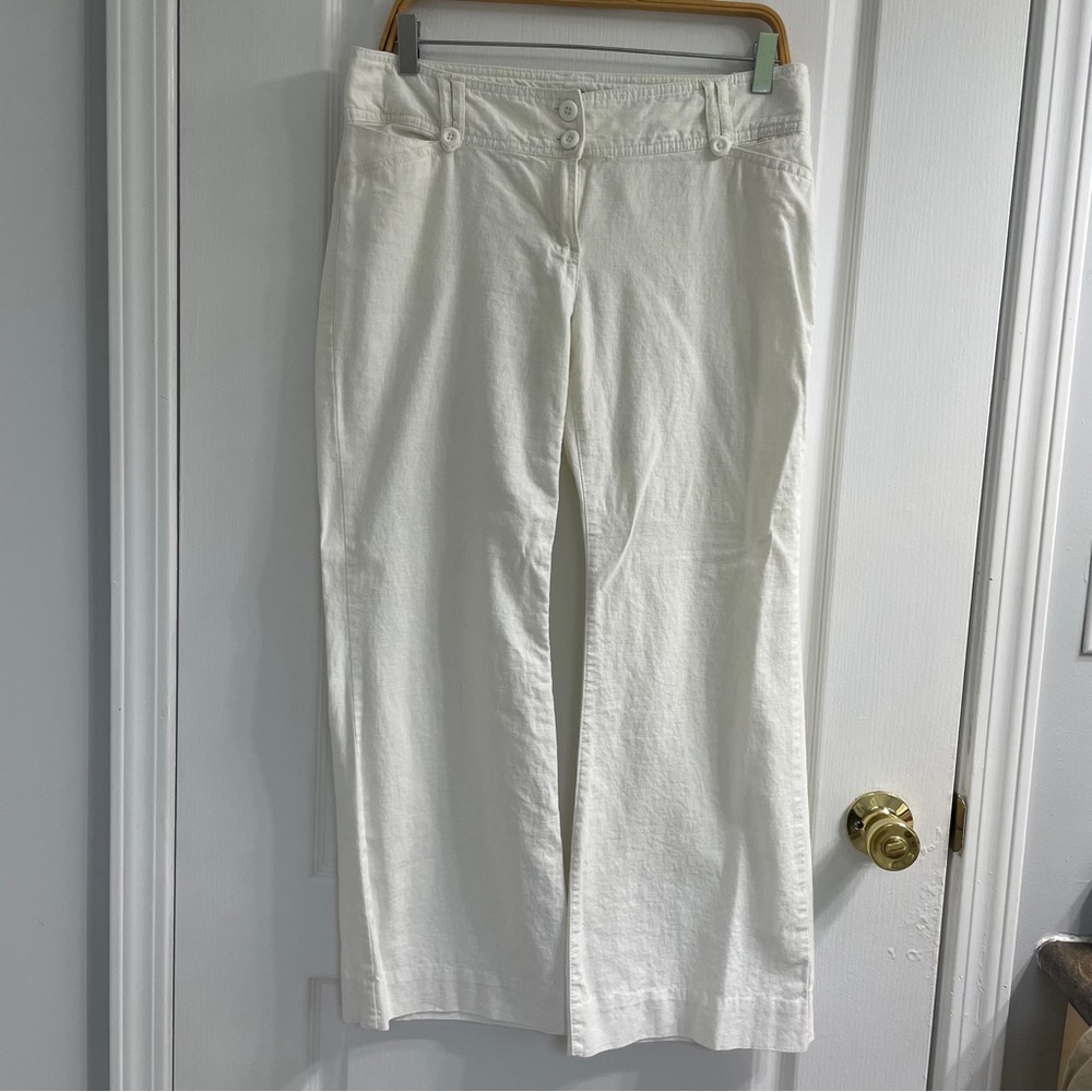 Smartset Stylish White Wide-Leg Regular Fit Pants Size 4